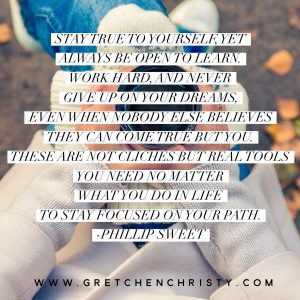 “Stay true to yourself, yet always be open to learn. Work hard, and never give up on your dreams, even when nobody else believes they can come true but you. These are not clichés but real tools you need no matter what you do in life to stay focused on your path.” - Phillip Sweet